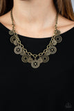 Paparazzi Meadow Masquerade - Brass - Necklace & Earrings - Glitzygals5dollarbling Paparazzi Boutique 