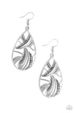 Paparazzi Underestimated - Silver - Smoky Rhinestones - Teardrop Earrings - Glitzygals5dollarbling Paparazzi Boutique 