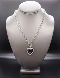 Paparazzi Check Your Heart Rate Purple Exclusive Necklace - Glitzygals5dollarbling Paparazzi Boutique 