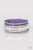 Paparazzi Rock Star Rocker - Purple - White Rhinestones - Wrap / Snap Bracelet - Glitzygals5dollarbling Paparazzi Boutique 