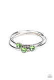 Paparazzi Be All You Can BEDAZZLE - Green Gems - Silver Bangle Bracelets - Glitzygals5dollarbling Paparazzi Boutique 