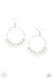 Paparazzi The PEARL-fectionist - White Pearls - Silver Wire Hoop Earrings - Fashion Fix Exclusive November 2019 - Glitzygals5dollarbling Paparazzi Boutique 