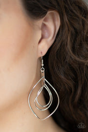 Asymmetrical Allure Silver – Paparazzi Earrings - Glitzygals5dollarbling Paparazzi Boutique 