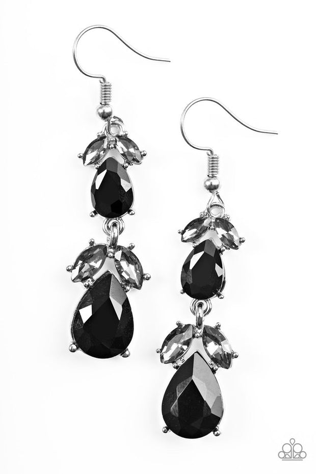 Paparazzi “Trophy Hall” Black Earrings - Glitzygals5dollarbling Paparazzi Boutique 