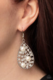 Bauble Burst White ~ Paparazzi Earring - Glitzygals5dollarbling Paparazzi Boutique 
