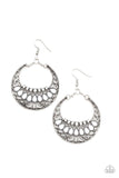 Paparazzi Earring ~ Crescent Couture - White - Glitzygals5dollarbling Paparazzi Boutique 