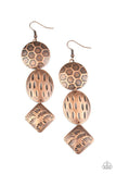 Paparazzi Earring ~ Mixed Movement - Copper - Glitzygals5dollarbling Paparazzi Boutique 