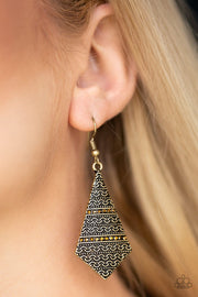 Paparazzi Terra Trending Brass Earrings - Glitzygals5dollarbling Paparazzi Boutique 