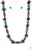Paparazzi Cozumel Coast - Blue - Wooden Necklace & Earrings - Glitzygals5dollarbling Paparazzi Boutique 