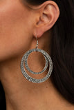 Paparazzi Rounded Out - Silver - Earrings - Glitzygals5dollarbling Paparazzi Boutique 