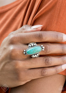 Paparazzi Pioneer Paradise - Blue - Ring - Trend Blend / Fashion Fix Exclusive - October 2020 - Glitzygals5dollarbling Paparazzi Boutique 