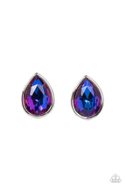 Starlet Shimmer Oil Spill Teardrop Iridescent Post Earrings - Glitzygals5dollarbling Paparazzi Boutique 