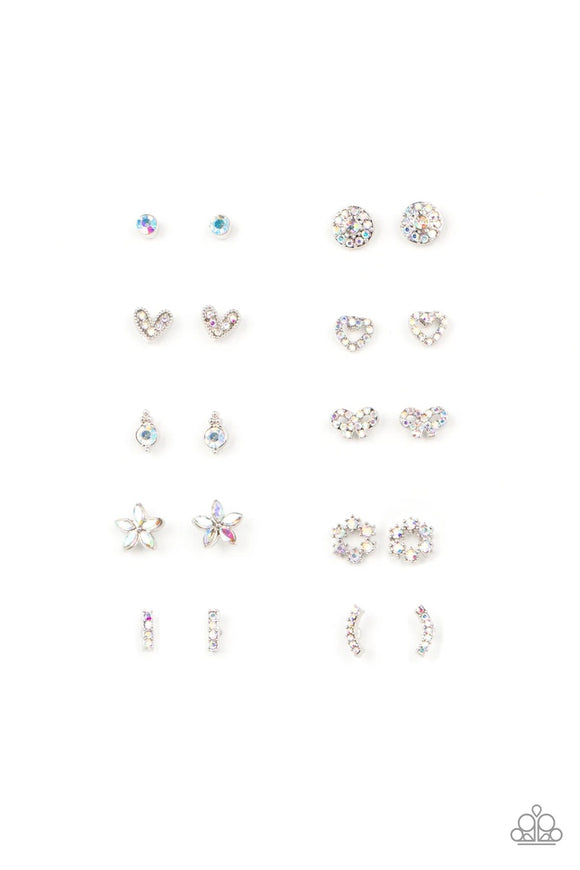 Paparazzi Starlet Shimmer Kids Iridescent Earrings Pack of 10 - Glitzygals5dollarbling Paparazzi Boutique 