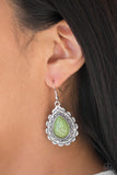 Paparazzi Mesa Mustang - Green Earrings - Glitzygals5dollarbling Paparazzi Boutique 