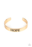 Hope Makes The World Go Round Gold ~ Paparazzi Bracelet - Glitzygals5dollarbling Paparazzi Boutique 