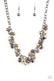 Paparazzi Building My Brand - Black - Faceted Copper, Gold, Gunmetal Beads - Necklace & Earrings - Glitzygals5dollarbling Paparazzi Boutique 