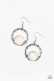 Mesa Mood White Earrings - Paparazzi Accessories - Glitzygals5dollarbling Paparazzi Boutique 