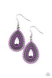 Paparazzi Earring ~ Beaded Bonanza - Purple - Glitzygals5dollarbling Paparazzi Boutique 