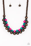 Paparazzi Caribbean Cover Girl - Multi Wooden Necklace - Glitzygals5dollarbling Paparazzi Boutique 
