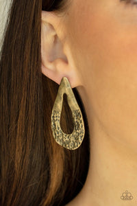 Industrial Antiquity - brass - Paparazzi earrings - Glitzygals5dollarbling Paparazzi Boutique 