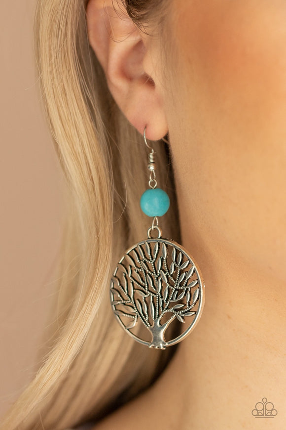 Paparazzi Bountiful Branches - Blue Turquoise Earrings - Glitzygals5dollarbling Paparazzi Boutique 