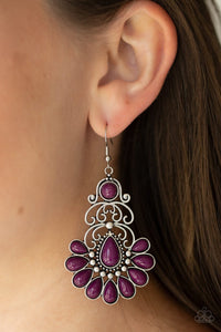 Paparazzi Paradise Parlor - Purple Beads - Ornate Silver Frame - Filigree Earrings - Glitzygals5dollarbling Paparazzi Boutique 