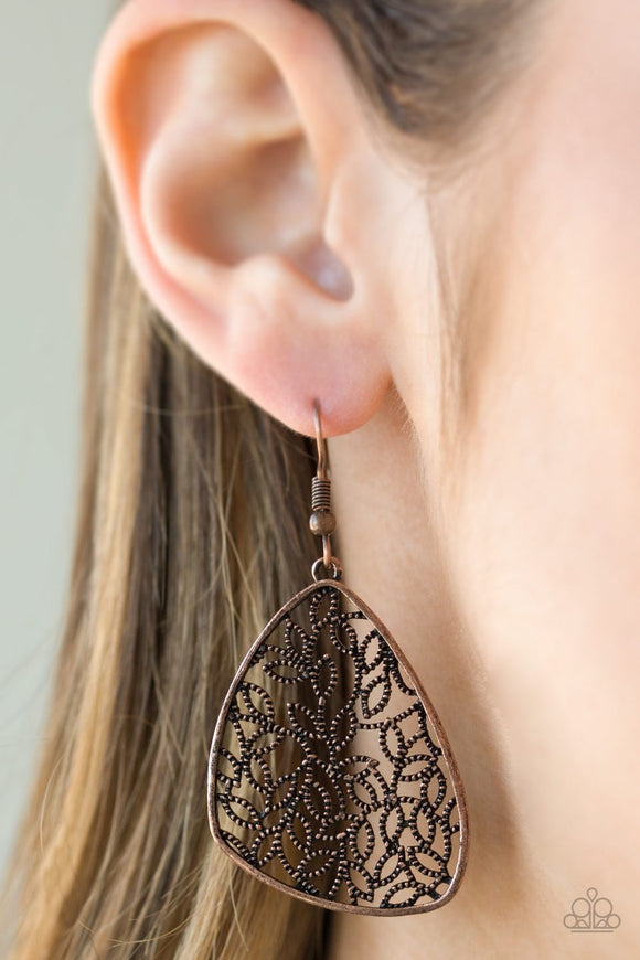 Paparazzi Time To LEAF Copper Earrings - Glitzygals5dollarbling Paparazzi Boutique 
