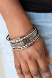 Basic Blend Multi Gunmetal and Rose Gold Bangle Bracelets - Glitzygals5dollarbling Paparazzi Boutique 