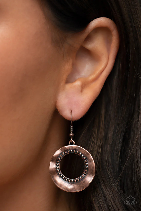 Desert Diversity Copper ~ Paparazzi Earring - Glitzygals5dollarbling Paparazzi Boutique 