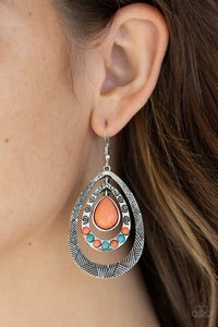Paparazzi Terra Teardrops - Orange Earrings - Glitzygals5dollarbling Paparazzi Boutique 