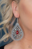 Paparazzi Eden Glow Red Moonstone Teardrop Earrings - Glitzygals5dollarbling Paparazzi Boutique 