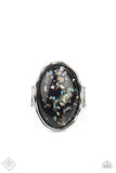 Glittery With Envy - black - Paparazzi ring - Glitzygals5dollarbling Paparazzi Boutique 