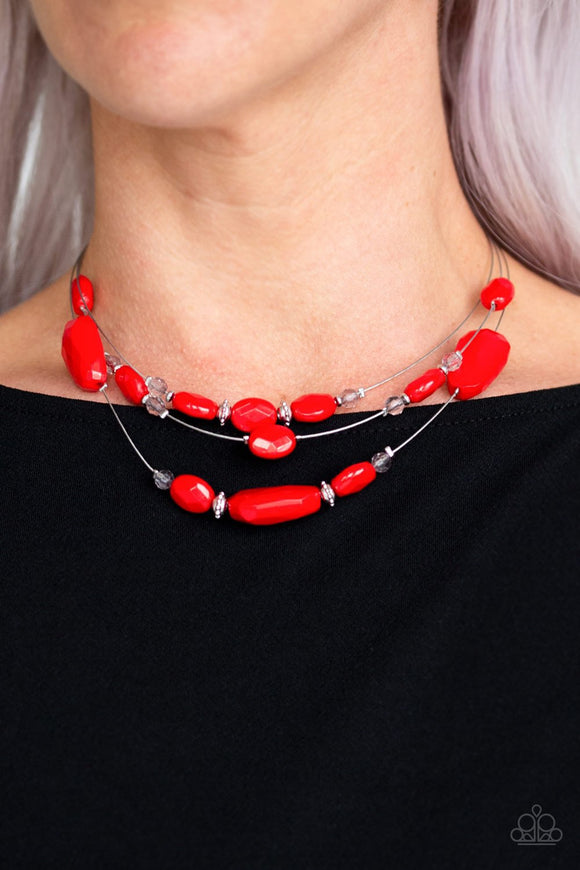 Paparazzi Radiant Reflections - Red Necklace - Glitzygals5dollarbling Paparazzi Boutique 