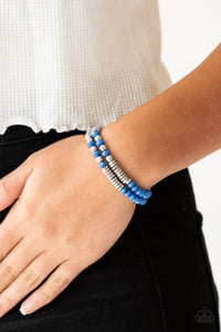 Paparazzi Downright Dressy - Blue Bracelet Set - Glitzygals5dollarbling Paparazzi Boutique 