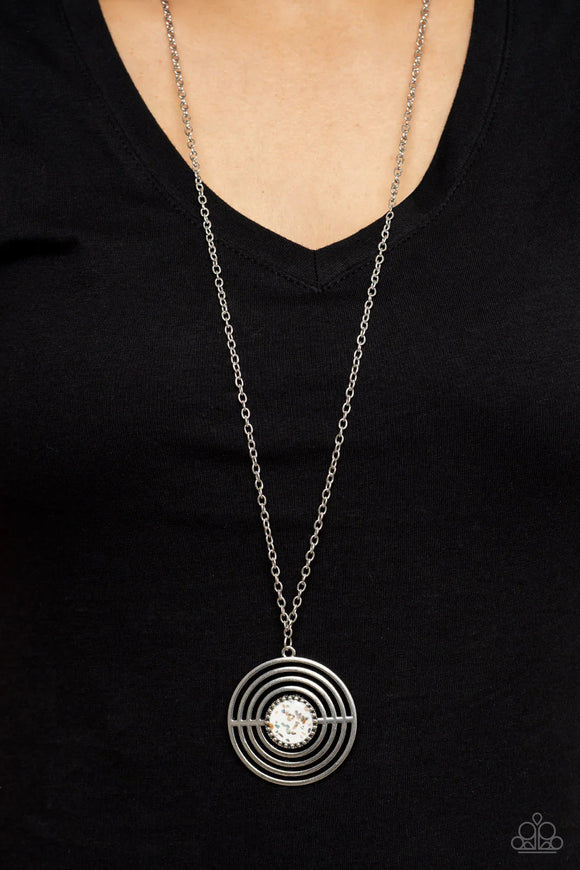 Targeted Tranquility White ~ Paparazzi Necklace - Glitzygals5dollarbling Paparazzi Boutique 