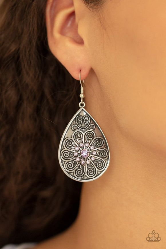 Banquet Bling - purple - Paparazzi earrings - Glitzygals5dollarbling Paparazzi Boutique 