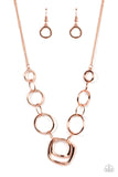 Linked Up Luminosity Copper ~ Paparazzi Necklace - Glitzygals5dollarbling Paparazzi Boutique 