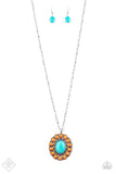 Paparazzi Rancho Roamer - Orange / Turquoise Stone Necklace - Trend Blend Fashion Fix Exclusive June 2019 - Glitzygals5dollarbling Paparazzi Boutique 