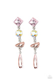 Paparazzi Rock Candy Elegance - Pink - Iridescent Earrings - Glitzygals5dollarbling Paparazzi Boutique 