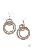 Paparazzi Earring Distractingly Dizzy - Copper - Glitzygals5dollarbling Paparazzi Boutique 