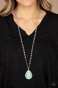 Paparazzi Fashion Flaunt Cats Eye Green Necklace Life of the Party Exclusive - Glitzygals5dollarbling Paparazzi Boutique 