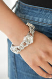 Paparazzi Accessories - Light Up The Room - White Bracelet - Glitzygals5dollarbling Paparazzi Boutique 