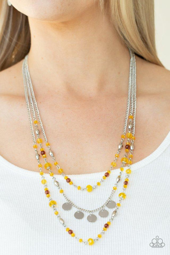 Paparazzi Necklace ~ Step Out of My Aura - Yellow - Glitzygals5dollarbling Paparazzi Boutique 
