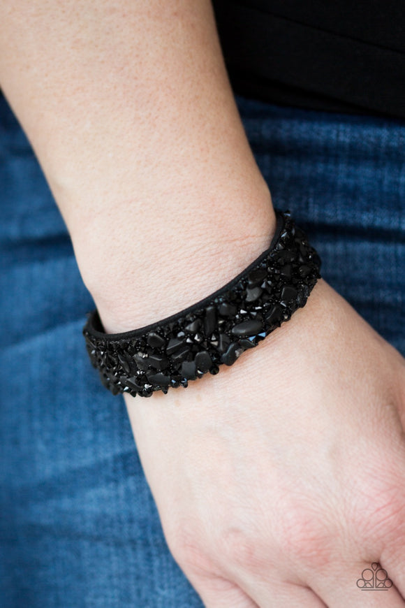 Totally Crushed It Black Urban Bracelet - Glitzygals5dollarbling Paparazzi Boutique 