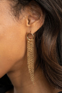 Paparazzi Divinely Dipping - Gold - Earrings - Glitzygals5dollarbling Paparazzi Boutique 