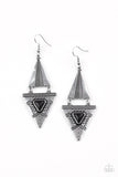 Paparazzi El Paso Edge - Black Earrings - Glitzygals5dollarbling Paparazzi Boutique 