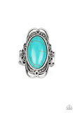 Paparazzi Desert Flavor - Blue - Turquoise Stone - Silver Ring - Glitzygals5dollarbling Paparazzi Boutique 
