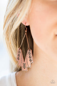 Paparazzi Arizona Adobe - Copper - Earrings - Glitzygals5dollarbling Paparazzi Boutique 