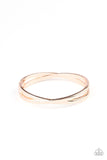 PAPARAZZI CROSSING OVER - ROSE GOLD Hinged Bracelet - Glitzygals5dollarbling Paparazzi Boutique 