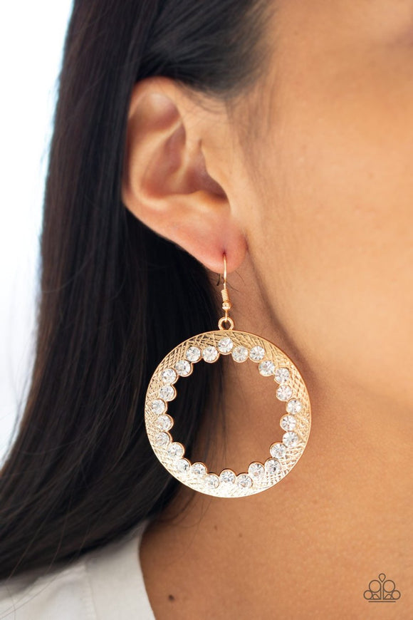 Gala Glitter - gold - Paparazzi earrings - Glitzygals5dollarbling Paparazzi Boutique 